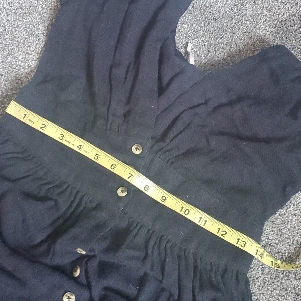Free People Black Midi Button-Front Dress - Picture 14 of 14